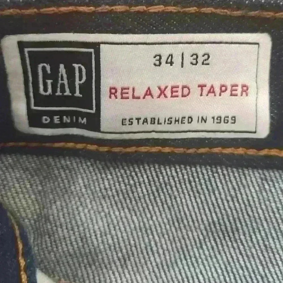 Men's Gap Relaxed Taper Dark Wash Denim Jeans $70 - Picture 9 of 10